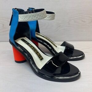 Kat Maconie Womens 6.5 Block Heel Sandals Colorblock Multicolor Party‎ Fashion